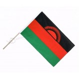 Fan juichen kleine polyester nationale land malawi hand held vlag