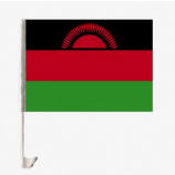 двухсторонний полиэстер малави национальный автомобиль флаг с пластиковым полюсом