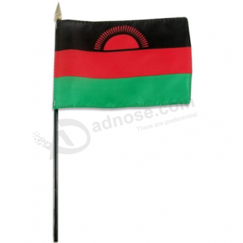 bandera nacional de mano bandera de palo de país de malawi