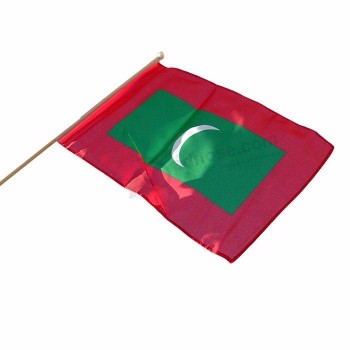bandeira de vara pequena de poliéster maldivas para esportes