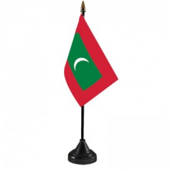 bandeira de mesa de poliéster maldivas bandeira mesa com suporte