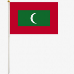 Wholesale Vivid Color Hand Held Maldives Flag