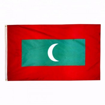 3x5ft полиэстер трафаретная печать Мальдивы национальный флаг страны
