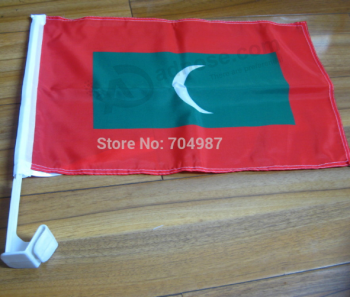 полиэстер Мальдивы национальный автомобиль флаг с пластиковым полюсом