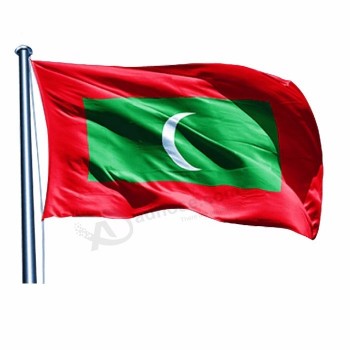 bandera nacional de poliéster de alta calidad de maldivas