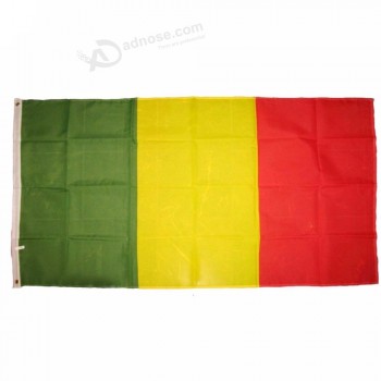 atacado 3 * 5FT impressão de seda de poliéster pendurado bandeira nacional do mali todo o tamanho da bandeira do país personalizado