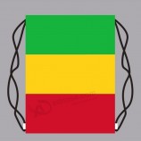 Bolso de cordón de algodón de tela pequeña con bandera de Malí personalizada impresión personalizada