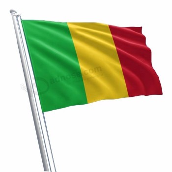디지털 인쇄 폴리 에스테르 직물 콩고 브라자빌 베닌 말리 기니 리투아니아 5x3ft 국가 빨간색 노란색 녹색 플래그