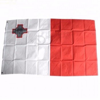90 * 150cm kundenspezifische Malta Nationalflagge 100% Polyester Flagge