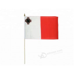 bandiera malta in stick di plastica stampata country mini per tifo