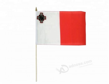bandiera malta in stick di plastica stampata country mini per tifo