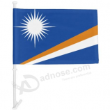 Tejido de poliéster mini bandera de las islas Marshall para ventana de coche