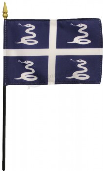 Martinica - 4 en x 6 en la bandera mundial de palo