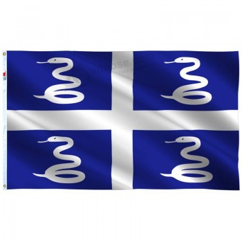 Martinique Flag 3 X 5 Ft,Canvas Header and Double Stitched - Brass Grommets for Easy Display