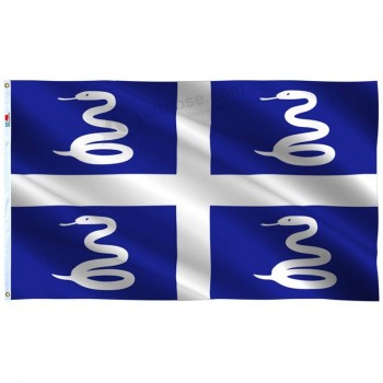 martinique flag 3 X 5 Ft,canvas header and double stitched - brass grommets for easy display