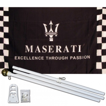 digital printing 3x5ft custom maserati logo advertising flag with pole