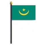 Rayón de la bandera de Mauritania En el personal 4 pulg. x 6 pulg.