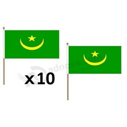 bandeira da mauritânia vara de madeira de 12 '' x 18 '' - bandeiras mauritanas 30 x 45 cm - bandeira 12x18 pol