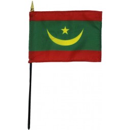 mauritania (2017) - 4 in x 6 in world stick flag