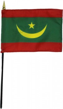 mauritania (2017) - 4 in x 6 in world stick flag