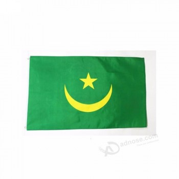 bandiera 90x150cm del paese della mauritania di stampa a sublimazione del poliestere all'ingrosso
