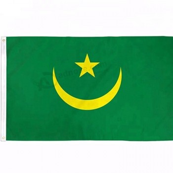 Verde brillante personalizado CMYK color Mauritania bandera del país