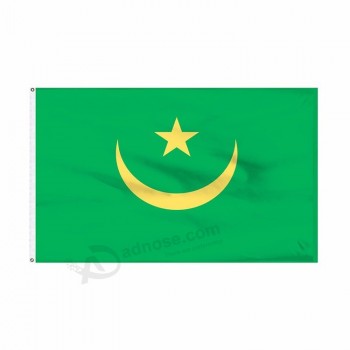2019 full printing decoratie land verkiezing 3X5 Mauritanië vlag, viering aangepaste Mauritanië vlag