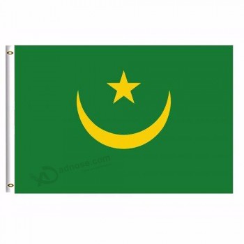 2019モーリタニア国旗3x5 FT 90x150cmバナー100dポリエステルカスタムフラグメタルグロメット