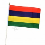 venda por atacado poliéster maurícia pequena vara bandeira para esportes