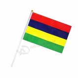bandiera della mano nazionale Mauritius bandiera del bastone paese Mauritius