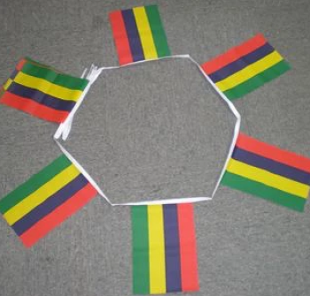 Decorative Mini Polyester Mauritius Bunting Banner Flag
