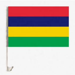 차 창을위한 디지털 방식으로 인쇄 폴리 에스테 소형 모리셔스 깃발