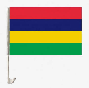 Digitaldruck Polyester Mini Mauritius Flagge für Autofenster
