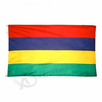 Impresión digital tela de poliéster país Mauricio bandera nacional