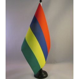 bandeira nacional da mesa de mauritius / bandeira de mesa do país de mauritius