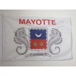 Mayotte Fahne 2 'x 3' für den Außenbereich - Französische Region von Mayotte Fahnen 90 x 60 cm - Fahne 2x3 ft gestricktes Polyester mit Ringen