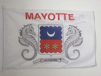 Mayotte Flag 2' x 3' for Outdoor - French Region of Mayotte Flags 90 x 60 cm - Banner 2x3 ft Knitted Polyester with Rings