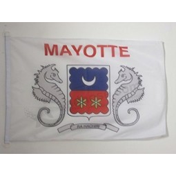 Mayotte Fahne 2 'x 3' für den Außenbereich - Französische Region von Mayotte Fahnen 90 x 60 cm - Fahne 2x3 ft gestricktes Polyester mit Ringen