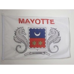 mayotte flag 2' x 3' for outdoor - french region of mayotte flags 90 x 60 cm - banner 2x3 ft knitted polyester with rings