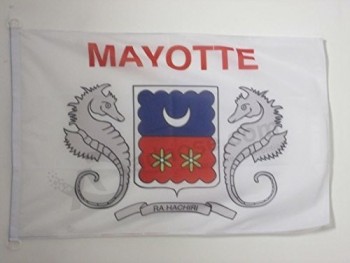 mayotte flag 2' x 3' for outdoor - french region of mayotte flags 90 x 60 cm - banner 2x3 ft knitted polyester with rings
