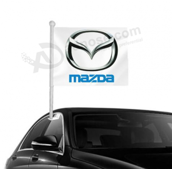 Printed Mazda Car Flag Knitted Polyester Mazda Logo Car Window Flag