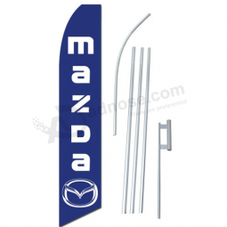 custom logo flying mazda swooper flag with aluminium pole