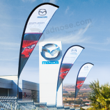 fliegende Mazda-Strandflagge Polyester-Mazda-Logofeder-Strandflagge