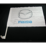 venta al por mayor personalizado mazda car window flag con poste
