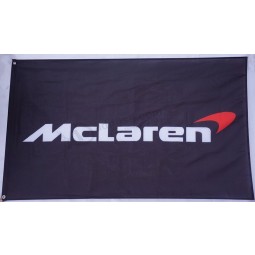 マクラーレンフラグ3x5 FT 90cmx150cmの新しい黒のカーレース旗バナー