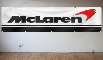 迈凯轮横幅旗帜2x8ft公式1赛车标志用于车库墙面装饰