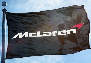 マクラーレンフラグバナー3 x 5フィート英国自動車壁ガレージブラック