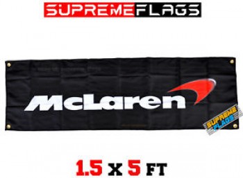 details over mclaren vlag banner prestaties auto-onderdelen winkel garage (18x58 in)