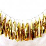 Hochwertige dekorative Metallic Goldfolie Quaste Bunting Banner