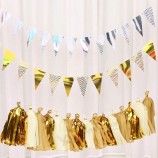 glitzernden Papier Wimpel Banner Dreieck Flaggen Ammer 8,2 Fuß und Seidenpapier Quasten Girlande für die Babyparty